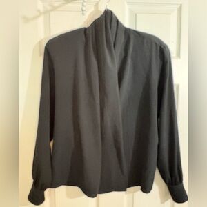 Elegant Black Long-Sleeve Blouse